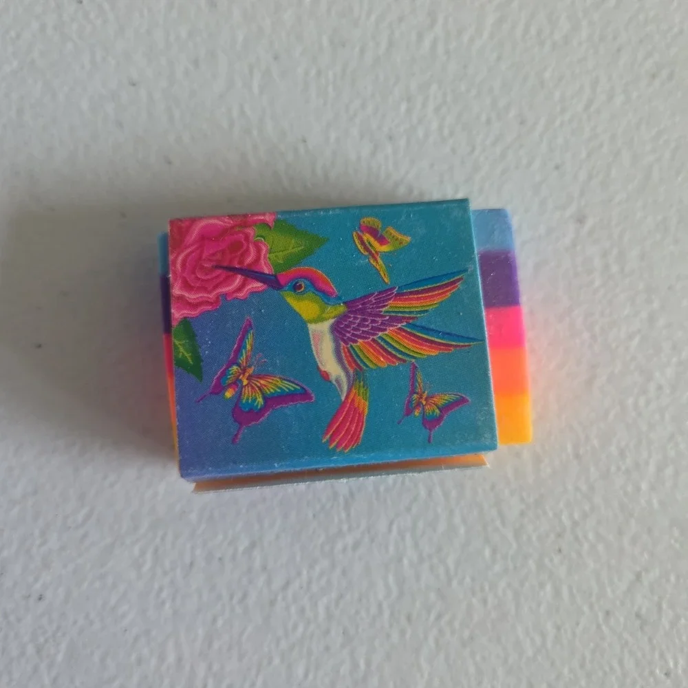 Vintage Y2K Lisa Frank Masterpiece Hummingbird Rainbow Eraser